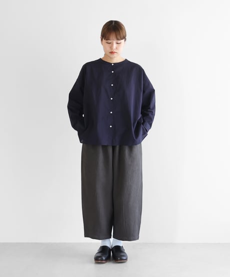 HUIS |オールドレピア天日干しラミーリネンバルーンパンツ（チャコールグレー）【ユニセックス】506