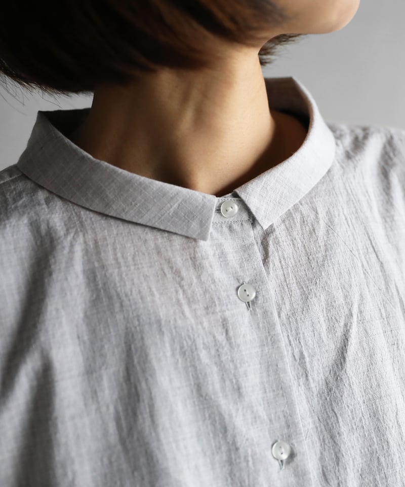 HUIS |コードレーンワイドブラウス（トップ糸グレー）【レディス】U102