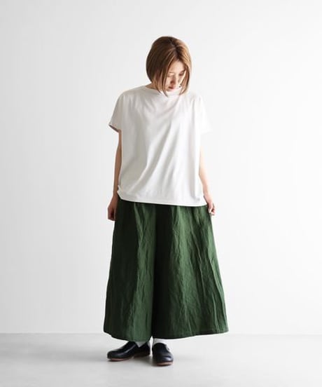 HUIS | バンブーリネンスカートパンツ（エバーグリーン）【レディス】505