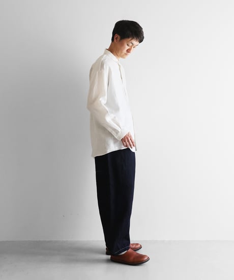 HUIS | “HUIS×三備”綿麻シャトルデニムバルーンパンツロング（インディゴ）【ユニセックス】506L