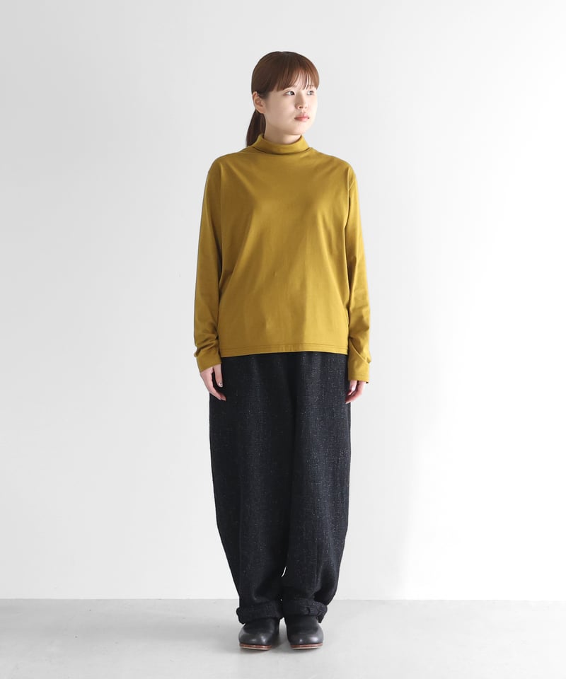 HUIS | “HUIS×尾州”縮絨リネンウールバルーンパンツロング（ブラック