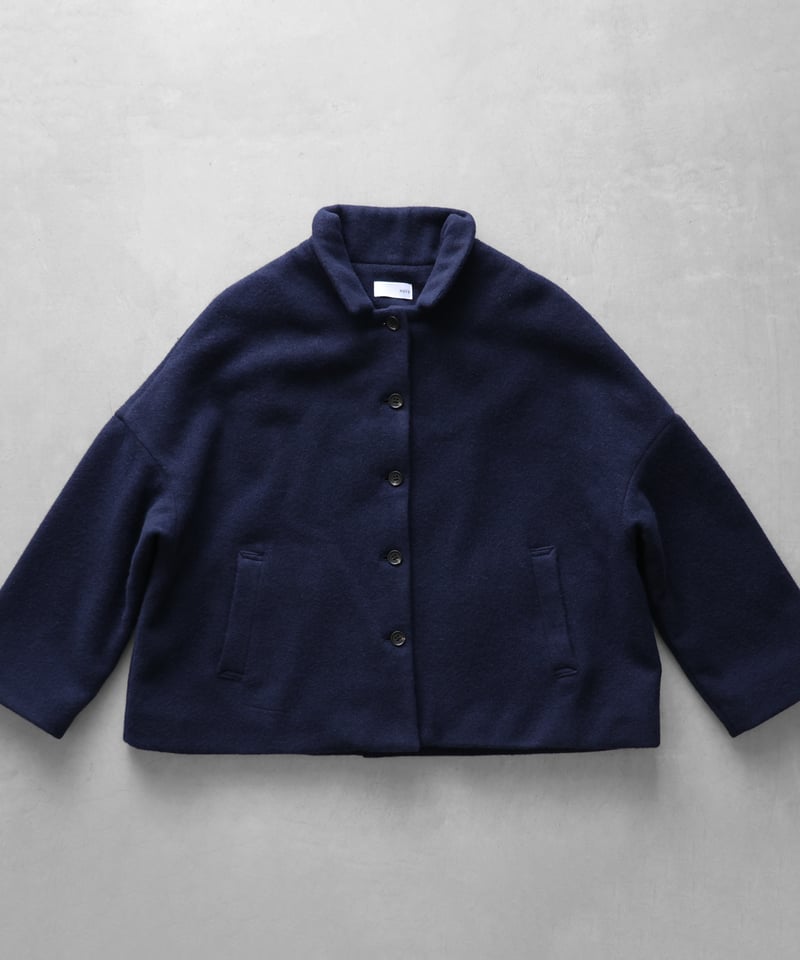 HUIS×尾州”縮絨ウールフランネルワイドショートコート(ダーク HUIS×尾州”縮絨ウールフランネルワイドショートコート(ダーク