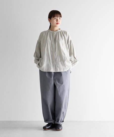 HUIS | ウォッシャブルウールコットンバルーンパンツロング（グレー）【ユニセックス】506L