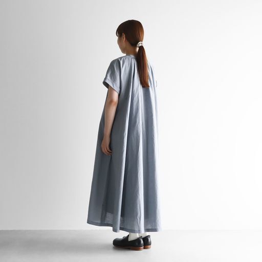 HUIS コットン＆リネン　フレンチスリーブワンピース HUIS コットン＆リネン フレンチスリーブワンピース - メルカリ