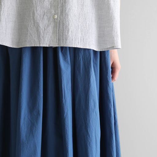 HUIS | コードレーンロングスカート（オーシャンブルー