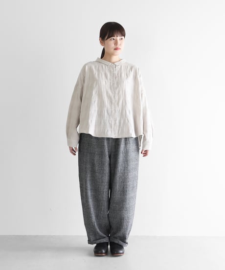 HUIS | “HUIS×尾州”縮絨ウールバルーンパンツロング（グレンチェック）【ユニセックス】506L