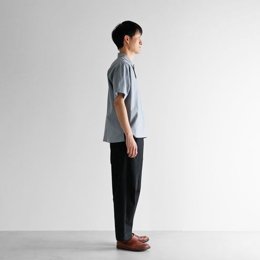 HUIS.　 オーガニックコットン半袖ポロシャツ（ブルーグレー）【ユニセックス】 HUIS | オーガニックコットン半袖ポロシャツ（ブルーグレー