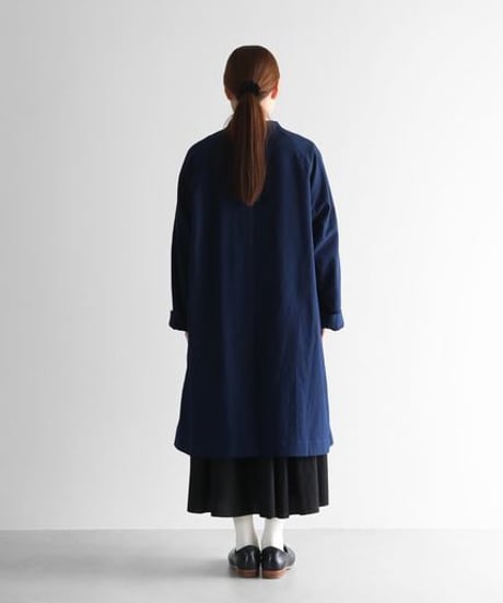 HUIS | やわらかシーチングコットンアトリエコート（ダークネイビー）【ユニセックス】306