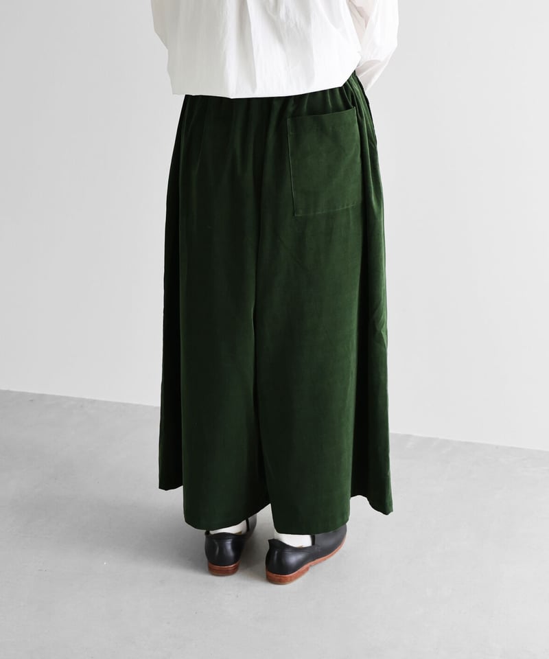HUIS | みじんコールスカートパンツ（エバーグリーン）【レディス】505