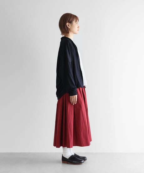 HUIS |［HUIS in house］メリノオプティモウォッシャブルウール天竺長袖リブカーディガン（ブラックネイビー）【ユニセックス】CS702