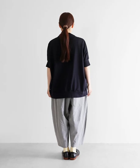 HUIS |［HUIS in house］SUVIN COTTON半袖リブカーディガンHF（ダークネイビー）【レディス】CS702
