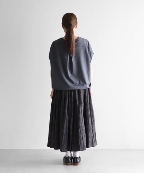 HUIS |［HUIS in house］SUVIN COTTONフレンチスリーブコクーンカットソー（ダークグレー）【レディス】CS108