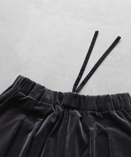 HUIS |   シャトルベルベッティーン(別珍)スカートパンツ（ダークグレー）【ユニセックス】505
