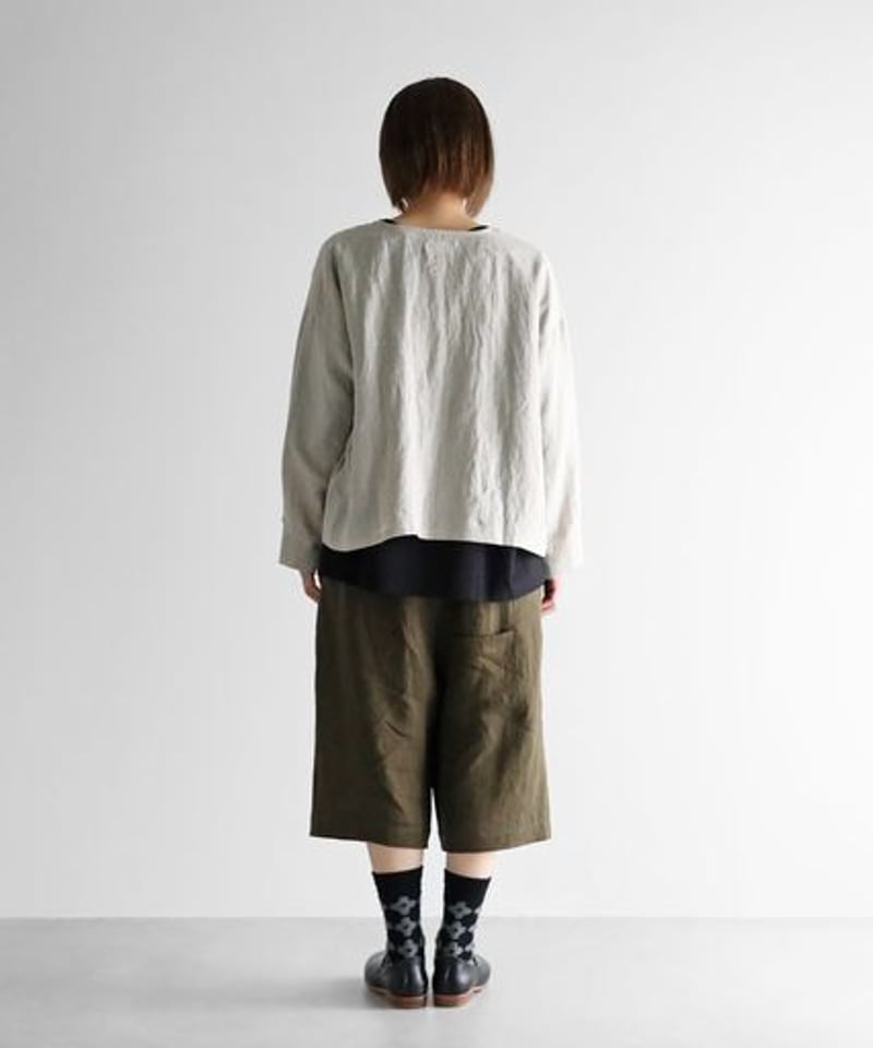 HUIS | シャトルリネンショートカーディガン（きなり）【ユニセックス  