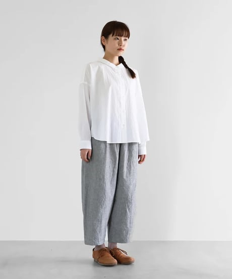 HUIS |綿麻(コットンリネン)バフクロスバルーンパンツ（グレー）【ユニセックス】506