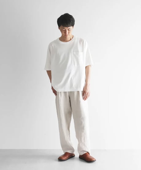 HUIS |オールドレピア天日干しラミーリネンセミワイドパンツ（エクリュ）【ユニセックス】512