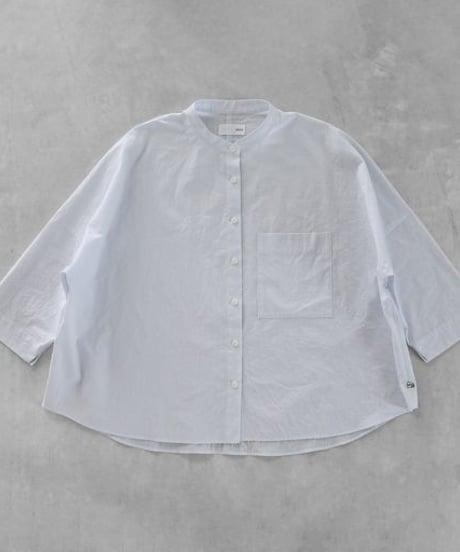 HUIS | 8分袖コードレーンバンドカラーブラウス（サックスブルー）【レディス】U112
