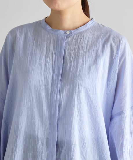 HUIS |なめらかコットンバルーンスリーブワンピース（サックスブルーストライプ）【レディス】U212