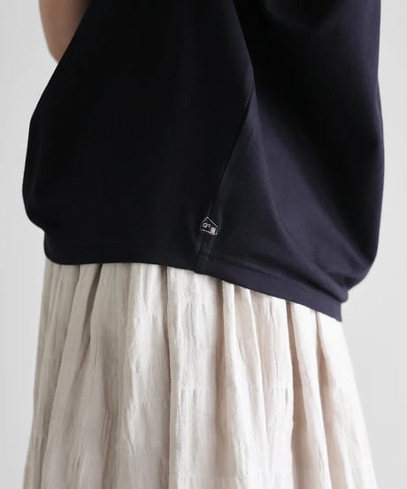 HUIS |［HUIS in house］SUVIN COTTONフレンチスリーブコクーンカットソー（ダークネイビー）【レディス】CS108