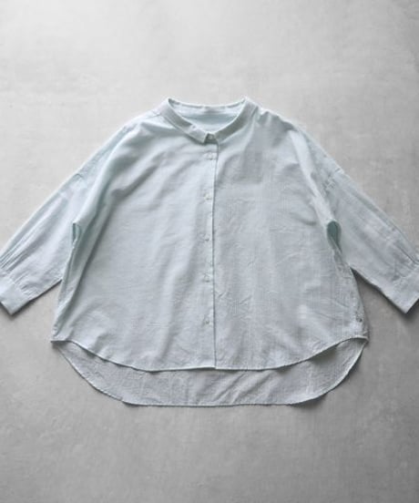 HUIS | ８分袖ボタニカルコードレーンワイドブラウス（クチナシ）【レディス】U108