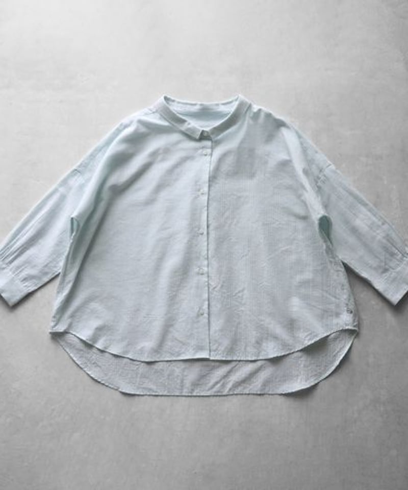 HUIS | 8分袖ボタニカルコードレーンワイドブラウス(クチナシ HUIS | 8分袖ボタニカルコードレーンワイドブラウス(クチナシ