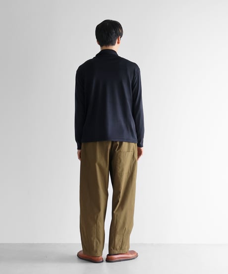 HUIS |［HUIS in house］メリノオプティモウォッシャブルウール天竺長袖ゆるタートルネックカットソー（ブラックネイビー）【ユニセックス】CS204