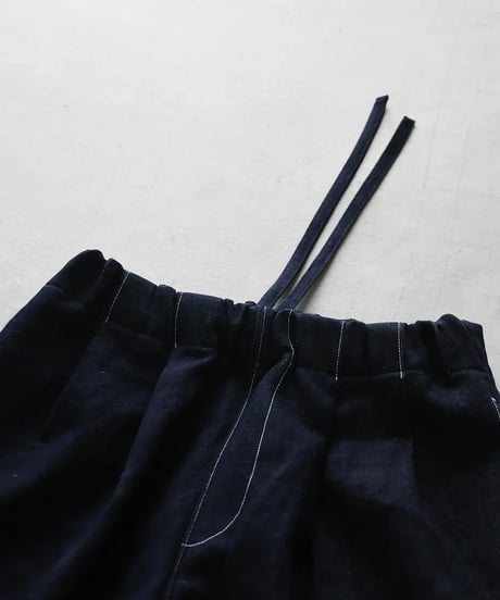 HUIS | “HUIS×三備”綿麻シャトルデニムワイドパンツ（インディゴ）【ユニセックス】504