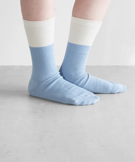 HUIS |［HUISのくつした］コットンリネン（ミストブルー）【ユニセックス22cm-27cm】