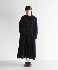 HUIS | “HUIS×尾州”縮絨綿ウールガーゼロングスカート（ブラック）【レディス】U402