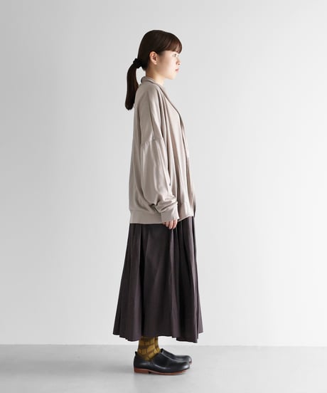HUIS |［HUIS in house］メリノオプティモウォッシャブルウール天竺長袖リブカーディガン（エクリュゴールド）【ユニセックス】CS702