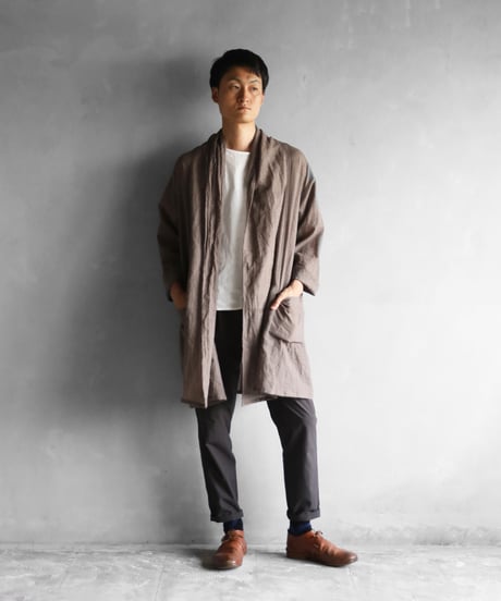HUIS | ウォッシャブルウールロングカーディガン（チャコールブラウン）【ユニセックス】701