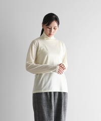HUIS |［HUIS in house］メリノオプティモウォッシャブルウール天竺長袖タートルネックカットソー（アイボリー）【ユニセックス】CS203