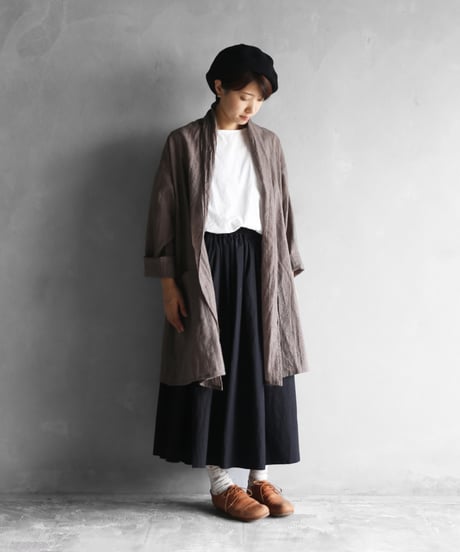 HUIS | ウォッシャブルウールロングカーディガン（チャコールブラウン）【ユニセックス】701