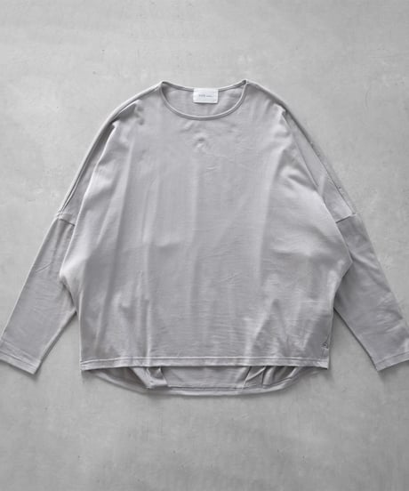 HUIS |［HUIS in house］SUVIN COTTON長袖コクーンカットソー（シルバーグレー）【レディス】CS202