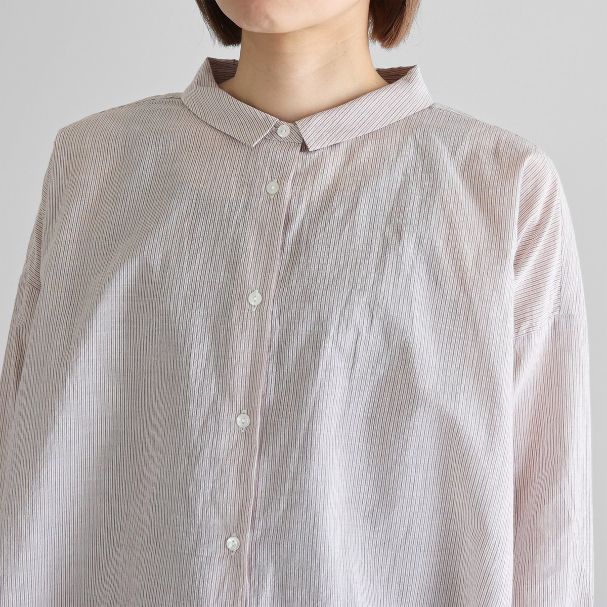 HUIS |【限定】なめらかコットンワイドブラウス（ワインレッド