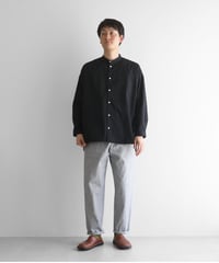 HUIS |綿麻(コットンリネン)バフクロスイージーワークパンツ（グレー）【ユニセックス】507