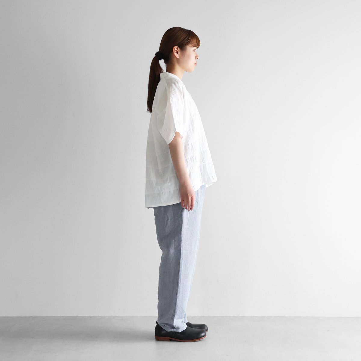 HUIS |バンブーリネンイージーワークパンツ（ライトブルー）【ユニ