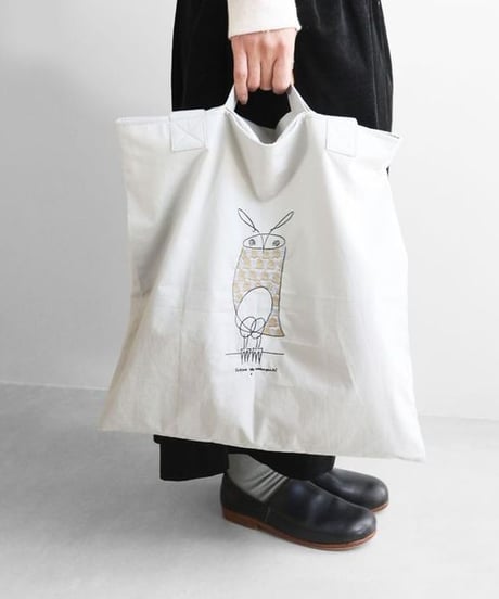 HUIS | “山口一郎×HUIS”限定レコードバッグ【owlフクロウ】（ミストグレー）