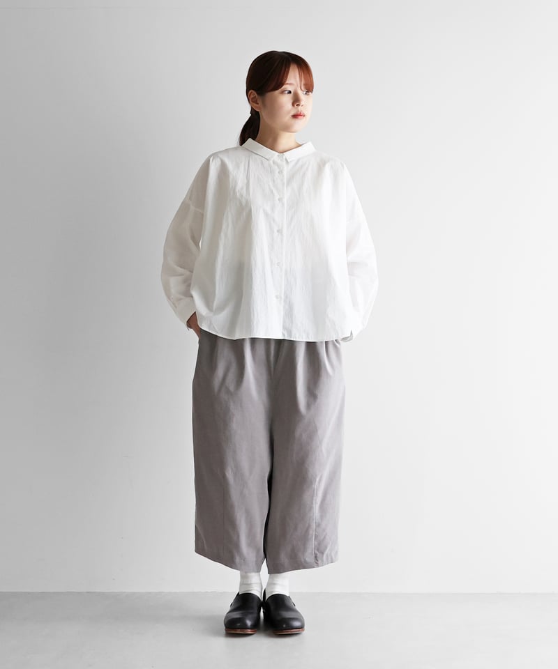 HUIS. 遠州織物　みじんコール　サルエルバルーンパンツ　ネイビー HUIS | みじんコールサルエルバルーンパンツ（アッシュグレー）【ユニ