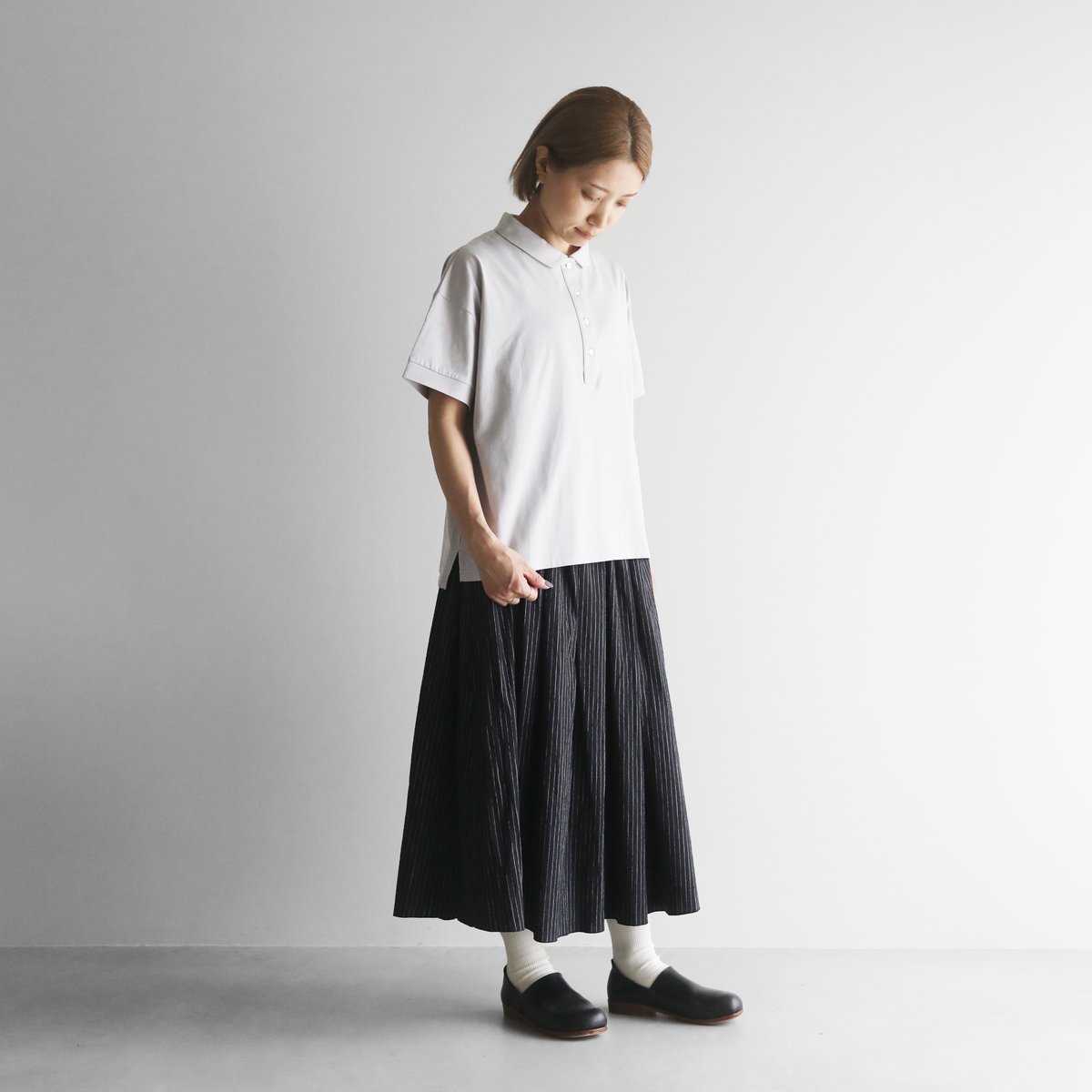 HUIS 　SUVIN COTTON半袖ポロカットソー 新品】HUIS in house SUVIN COTTON 半袖ポロカットソー HUIS in