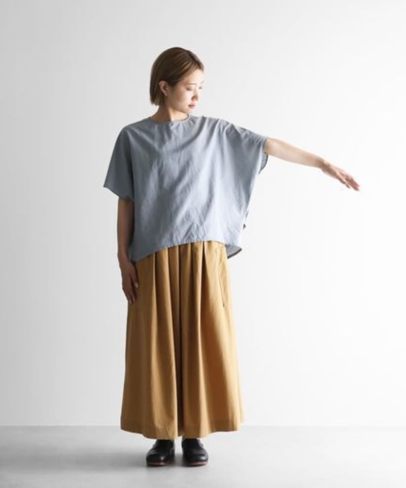 HUIS | コットンリネンコクーンプルオーバ（ブルーグレー）【レディス
