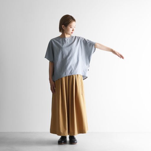HUIS | コットンリネンコクーンプルオーバ（ブルーグレー）【レディス 