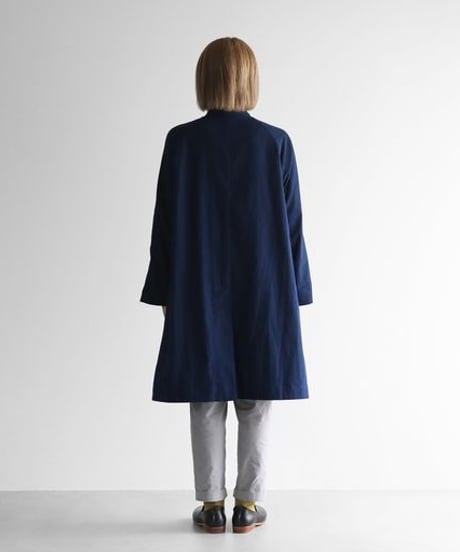 HUIS | やわらかシーチングコットンアトリエコート（ダークネイビー）【ユニセックス】306