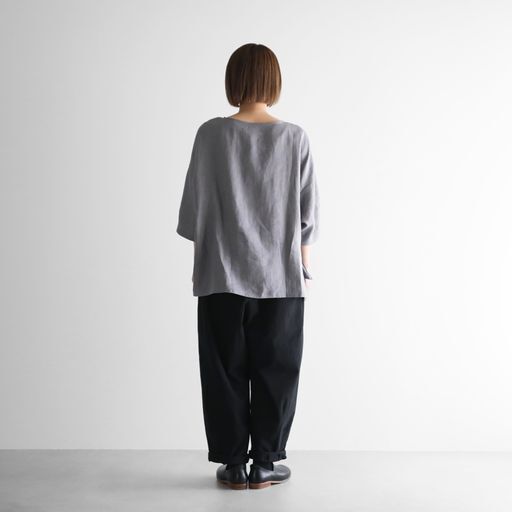 HUIS やわらかシーチングコットンバルーンパンツ　ロング（ブラック）506L HUIS |やわらかシーチングコットンバルーンパンツロング（ブラック