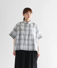 HUIS |レピアコードブロックスクエアワイドシャツ（グレーチェック）【レディス】U024