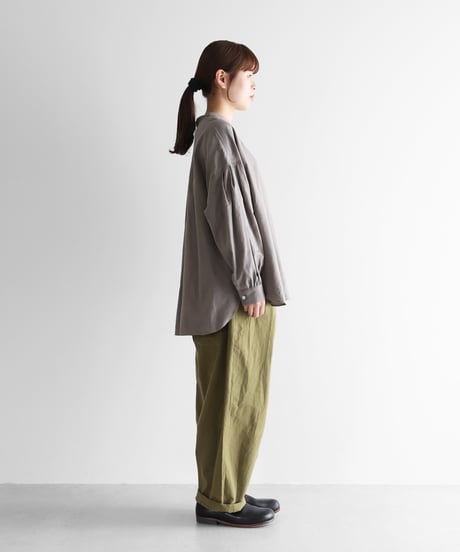 HUIS |やわらかシーチングコットンバルーンパンツロング（オリーブ）【ユニセックス】506L