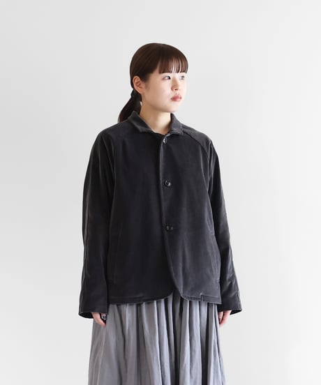 HUIS |シャトルベルベッティーン(別珍)アトリエジャケット （ダークグレー）【ユニセックス】307