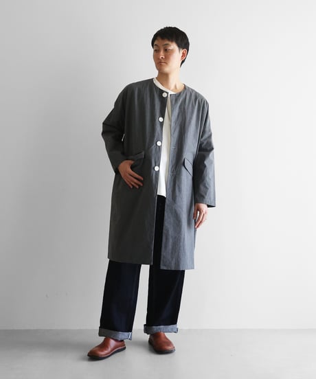 HUIS |ダウンプルーフコットンふかふかオーバーコート（トップ糸ダークグレー）【ユニセックス】305