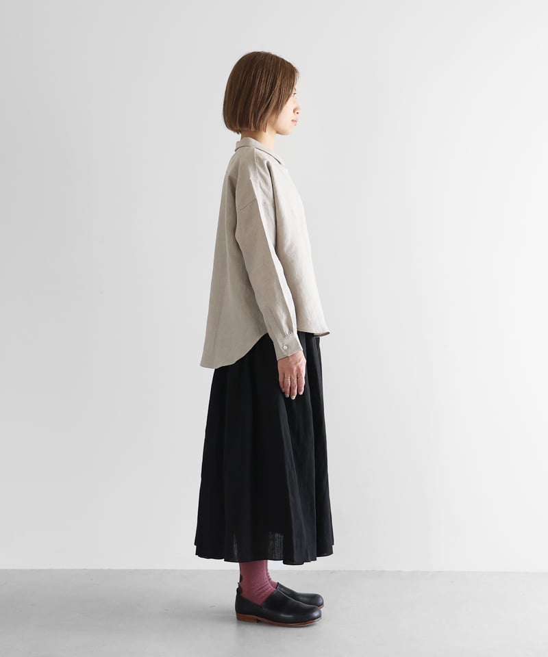 HUIS |オールドレピアリネンワイドブラウス（きなり）【レディス】U102