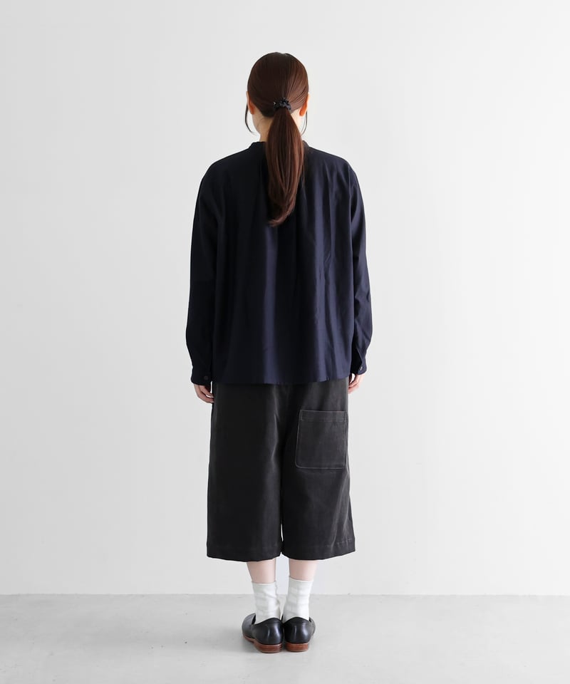 HUIS | シャトルコーデュロイ8分丈パンツ（細畝・ダークグレー）【ユニ